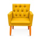 Ver imagem 5 de Poltrona Nina Captone Decorativa Suede Amarelo para Escritorio, Sala Salão Biselos-Decor