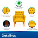Ver imagem 3 de Poltrona Nina Captone Decorativa Suede Amarelo para Escritorio, Sala Salão Biselos-Decor
