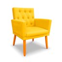 Ver imagem 1 de Poltrona Nina Captone Decorativa Suede Amarelo para Escritorio, Sala Salão Biselos-Decor