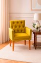 Ver imagem 2 de Poltrona Nina Captone Decorativa Suede Amarelo para Escritorio, Sala Salão Biselos-Decor