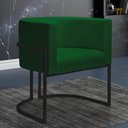 Ver imagem 2 de Poltrona Decorativa Sala de Estar Nayara Base Metal Preto:verde