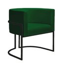 Ver imagem 1 de Poltrona Decorativa Sala de Estar Nayara Base Metal Preto:verde