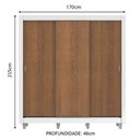 Ver imagem 3 de Guarda-Roupa Casal Madesa Mônaco 3 Portas de Correr com Pés Branco/Rustic Cor:Branco/Rustic