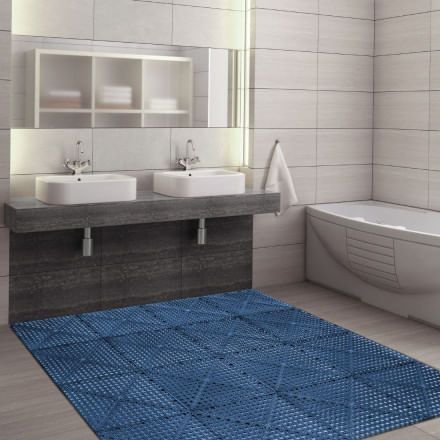 Piso Modular Acqua Kap 30cm X 30cm Kit com 6 Peças Azul Kapazi - 2