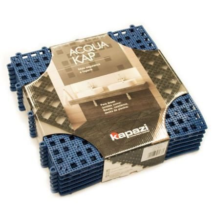 Piso Modular Acqua Kap 30cm X 30cm Kit com 6 Peças Azul Kapazi - 3