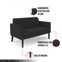 Ver imagem 3 de Poltrona Namoradeira Decorativa Isabella Pés Fixo em Madeira Preto Veludo Preto G19 - Gran Belo