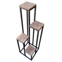 Ver imagem 2 de Suporte de Ferro e Madeira Estilo Industrial - Para Vasos de Flores e Plantas