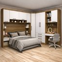 Ver imagem 1 de Guarda Roupa Modulado Casal Queen 1,58 M Canto com Escrivaninha Paris Luciane M08:branco