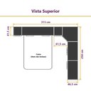 Ver imagem 4 de Guarda Roupa Modulado Casal Queen 1,58 M Canto com Escrivaninha Paris Luciane M08:branco