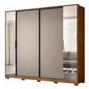 Ver imagem 1 de Guarda Roupa Casal Laredo 4 Portas Flex Nogueira/nude Prime com Espelho e Pés - Demartêz