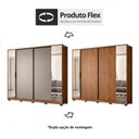 Ver imagem 4 de Guarda Roupa Casal Laredo 4 Portas Flex Nogueira/nude Prime com Espelho e Pés - Demartêz