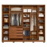 Guarda Roupa Casal Laredo 4 Portas Flex Nogueira/nude Prime com Espelho e Pés - Demartêz - 3