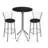Kit Bistrô Alto e 2 Banquetas Prata e Preto - 1