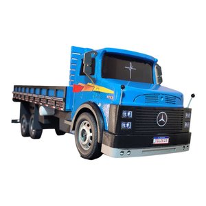 Caminhão Mb 1113 Frente Quadrada Carroceria Miniatura - Azul