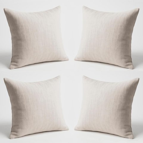 Kit 4 Almofadas Decorativas 42cm Suede Fofinha Lisa Sofá Cor:bege