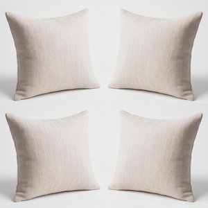 Kit 4 Almofadas Decorativas 42cm Suede Fofinha Lisa Sofá Cor:bege