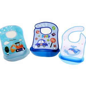 Babador Impermeável Cata Migalhas Coletor Conjunto 3 Peças - 2