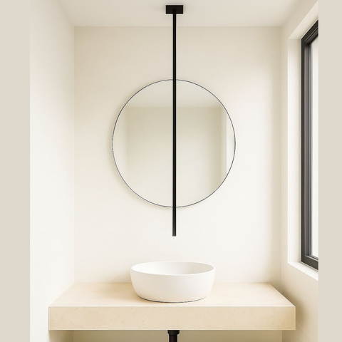 Torneira para Banheiro de Teto | Inox 100% | Preto | 1,70m
