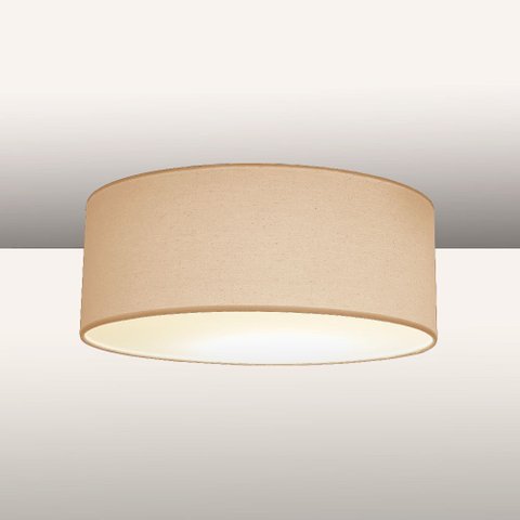 Luminária Plafon Redondo Cúpula em Tecido 40x15:cru5943
