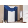 Cortina Londres Para Sala Ou Quarto 3M Azul Com Branco - 1