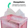 Berço p/ Bebê Até 15 Kg Regulável C/ Mosquiteiro e Bolsa Transporte Snooze Burigotto - Rosa - 2