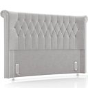 Ver imagem 1 de Cabeceira Cama Box Casal 140cm Estofada Meora P05 Veludo Cinza - Lyam Decor