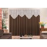 Cortina Decorativa Nicole Com Renda Tabaco 2M - 1