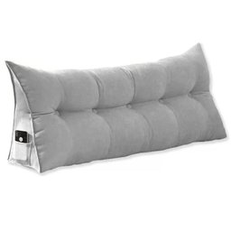 Almofada de Cabeceira 160 Cm Queen Suede Apoio Cama Quarto Cor:cinza - 1