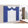 Cortina Paris Quarto e Sala 3,00m x 2,80m Azul com Branco - 1