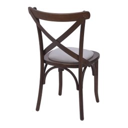 Cadeira de Madeira Maciça Katrina Cross Estofada em Tecido Suede Turkey - 2
