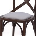 Ver imagem 4 de Cadeira de Madeira Maciça Katrina Cross Estofada em Tecido Suede Turkey