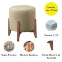 Ver imagem 4 de Kit 2 Puff Decorativo para Sala Redondo Luxo Roma Suede:bege