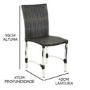 Ver imagem 4 de Cadeira em Alumínio Cannes para Mesa de Jantar Cozinha Área Trama Original