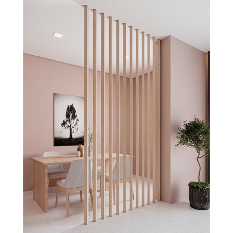 Brise (Breeze) Divisor de Ambientes Modular 274x6,5cm ( 01 Unidade ) - Carvalho