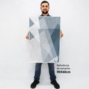 Ver imagem 2 de Quadro Decorativo em Canvas Abstrato Elementos Geométricos II TaColado Moldura Flutuante 4,5cm Madei