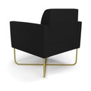 Ver imagem 5 de Poltrona Base X Industrial Dourado Marisa Linho Preto A79 D03 - D'Rossi