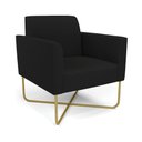 Ver imagem 1 de Poltrona Base X Industrial Dourado Marisa Linho Preto A79 D03 - D'Rossi
