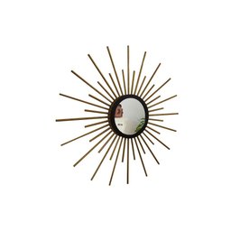 Espelho decorativo de parede redondo com moldura pequeno Mini Cintilante Dourado - 2