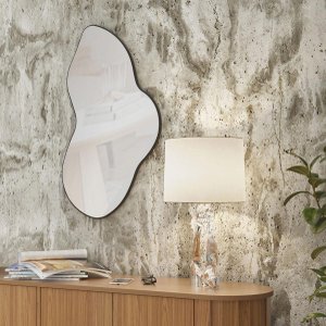 Painel Decorativo Orgânico com Espelho 88x50cm Es20 Dalla Costa - Preto