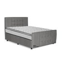 Ver imagem 1 de Cama com Cabeceira King Size Estofada Uvaia 195cm Suede: Cinza