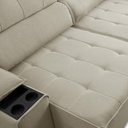Ver imagem 7 de Sofá Retrátil Reclinável 3 Lugares Sala de Estar 235cm Bilac F04 Linho Bege - Lyam Decor