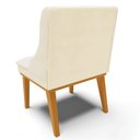 Ver imagem 7 de Kit 10 Cadeiras Estofadas para Sala de Jantar Base Fixa de Madeira Castanho Lia Veludo Bege - Ibiza