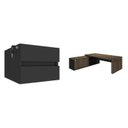 Ver imagem 2 de Mesa para Escritório Diretor em Tamburato com 2 Gavetas Marrom Artany