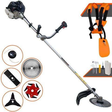Roçadeira Robusta Anmax Cg430b À Gasolina 43cc 1,7hp 12.000rpm C/ 5 Opções de Corte