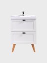 Ver mais imagens de Gabinete para Banheiro com Cuba e Espelho 60cm Retro Mdf Branco Milano - On Móveis