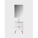 Ver imagem 7 de Gabinete para Banheiro com Cuba e Espelho 60cm Retro Mdf Branco Milano - On Móveis