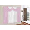 Cortina Paris Para Sala Ou Quarto 3M Rosa Com Branco - 1