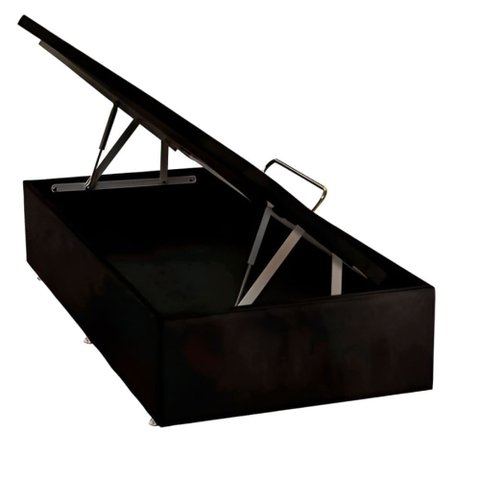 Base Baú Phy Camurça Preto Solteiro 88x188x39cm - 1051612176 - Ortobom