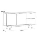 Ver imagem 4 de Aparador Buffet para Sala de Jantar 2 Portas 2 Gavetas Vicky N01 Ypê Off White - Lyam Decor