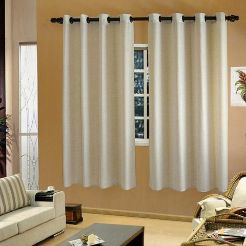 Cortina Corta Luz Vida Pratika Blackout Ilhós 200x140 Bege
